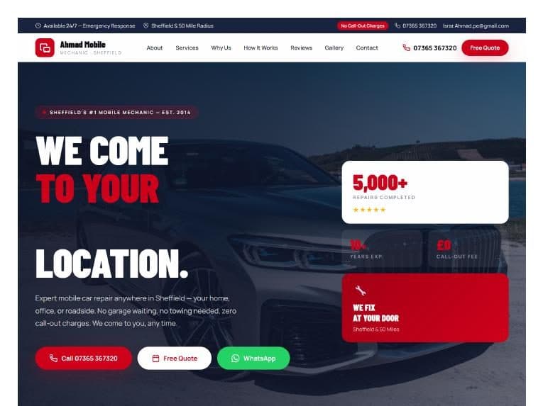 Ahmed Mobile Mechanic: On-Location Auto Repair Platform