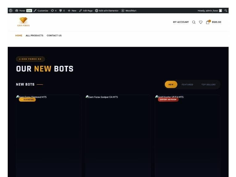 Gem Forex Scalper: Trading Bot Storefront